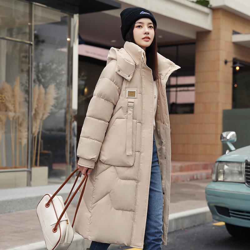 Женская зимняя одежда с капюшоном, длинное пуховое пальто, куртка, утепленный тренчкот, ветровка, парки для женщин на открытом воздухе