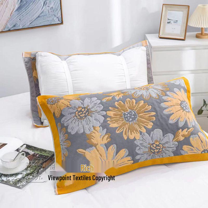 Yiwenwo Нескользящая Хлопковая Марлевая Наволочка Extra Large с Фиксирующими Ремешками для Студентов и Взрослых