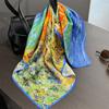 Natural 100% Pure Silk Scarf Women Neck Hair Foulard Square Scarves Bandana Fashion New Hijab Print Poncho Scarves Pashmina