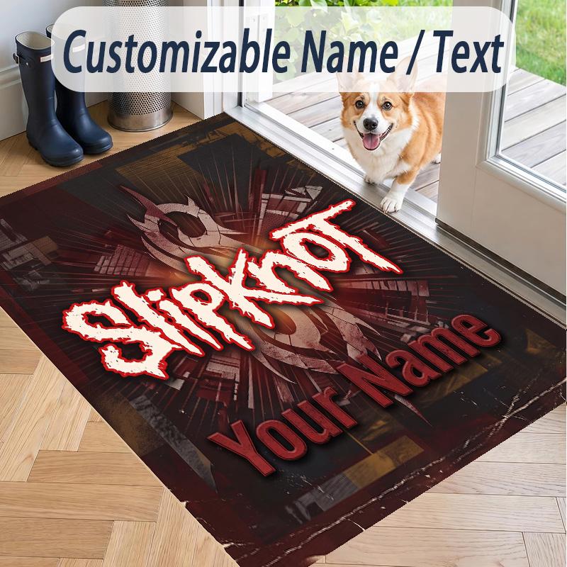 Custom Text Printed Rug Slipknot Non Slip Floor Carpet For Home Room Decor