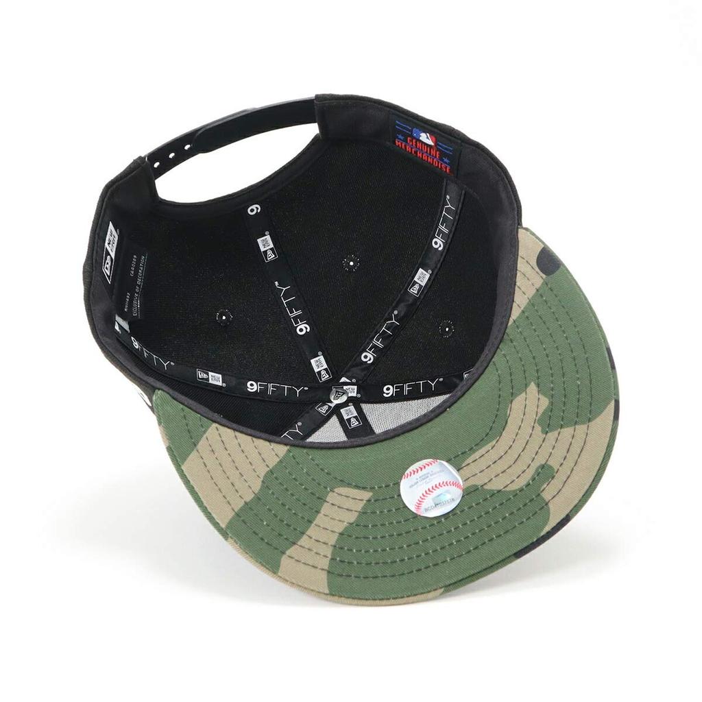 NEW ERA Flat Visor Cap MLB Hat NY 950 NEYYAN BLK WCAMO SWHT 25J black/camo S/M