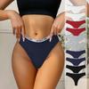 Cotton Sexy Low Waist Threaded Panties Large Sports Fitness Breathable Women’s Thong Panties