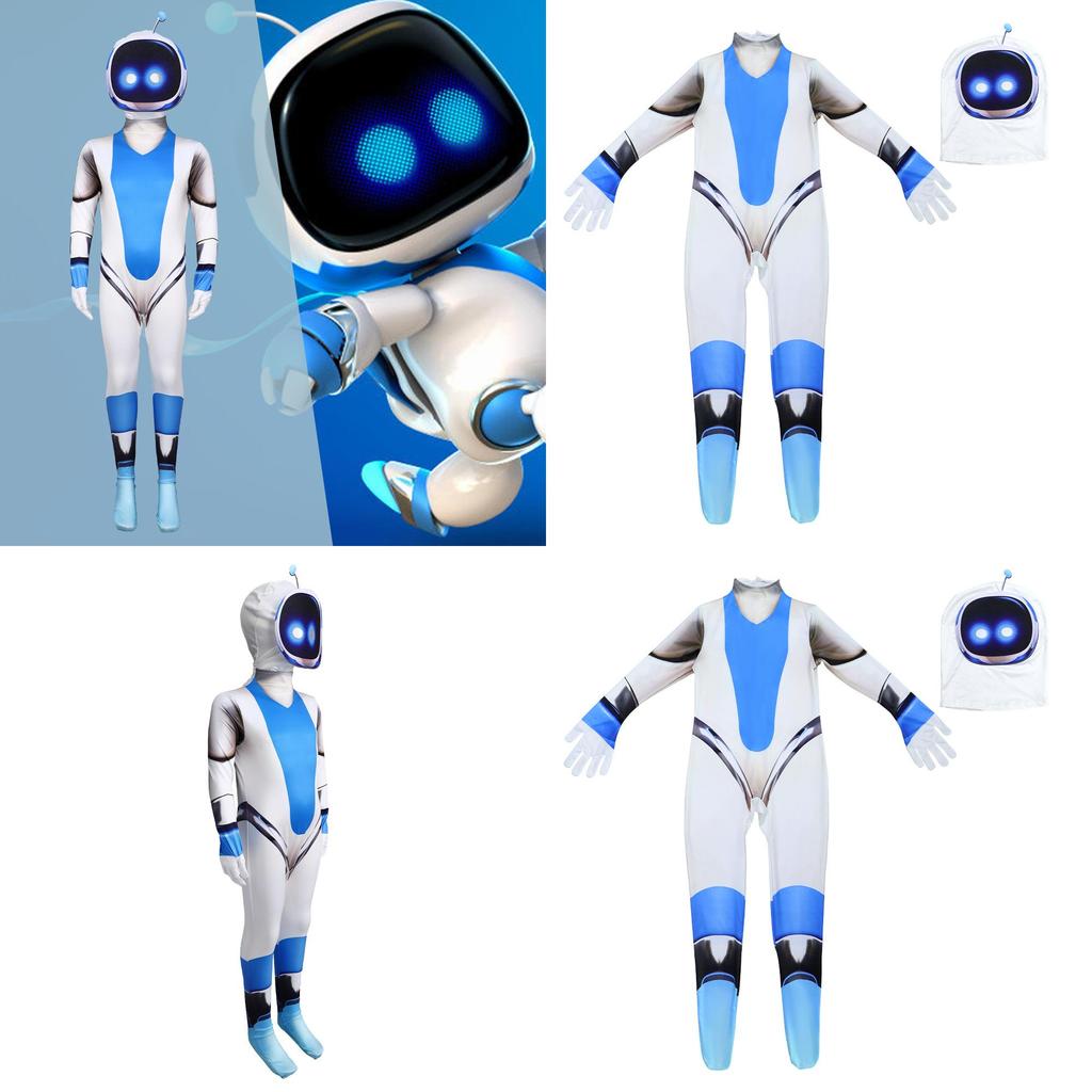 Костюм для косплея Astro Bot Полиэстеровый комбинезон для игрового мероприятия, наряд для переодевания