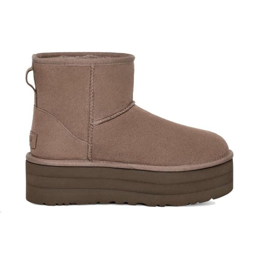 UGG Классические женские кроссовки на мини-платформе Smoke Plume серого цвета 1134991-SKP