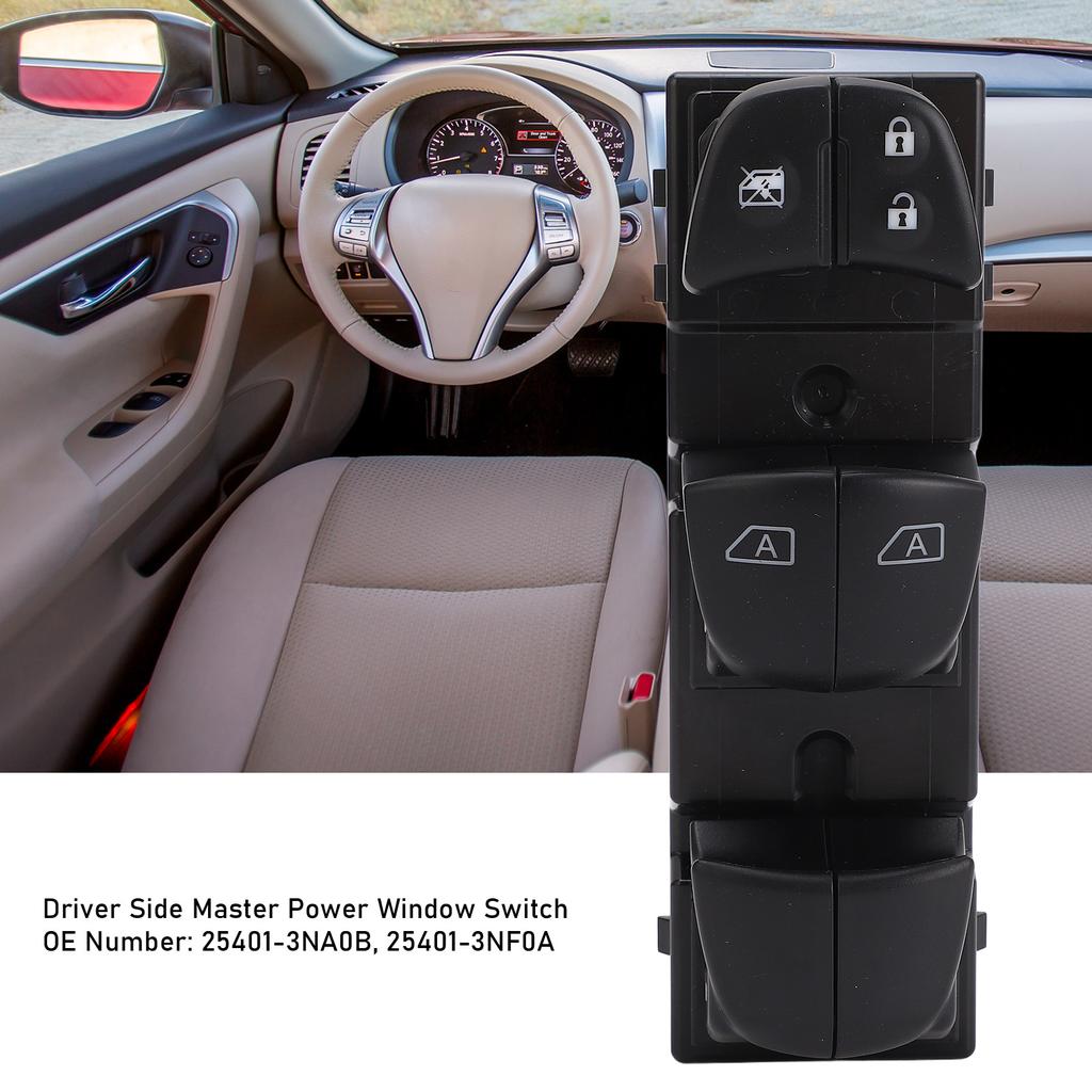 Master Power Window Switch 25401-3NA0B Fast Response Driver Side Master Window Switch for Altima 2013 to 2018