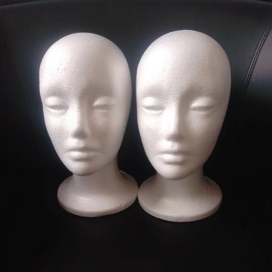 Женская голова манекена из пенополистирола для парика, шляпы, легкая подставка для очков, подставка для рисования и ювелирных изделий
