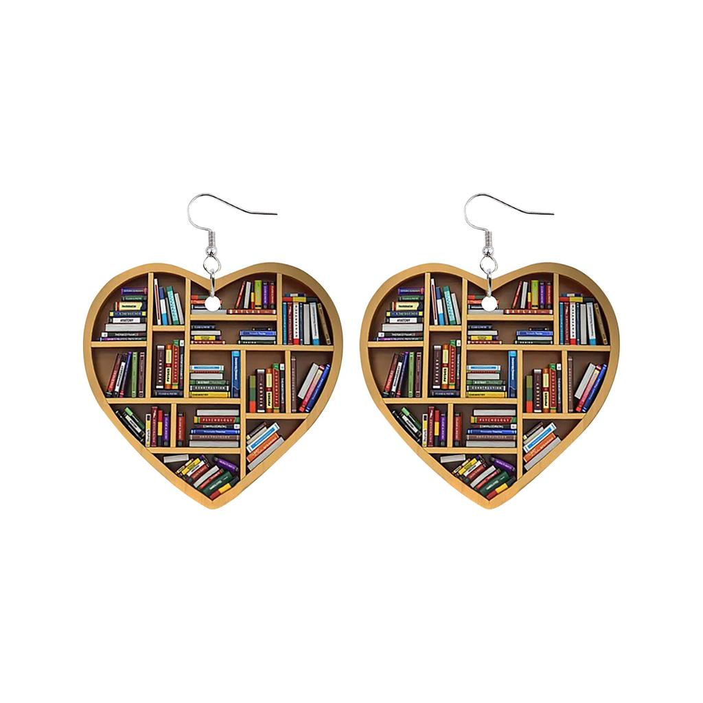 Серьги из книги «Любовь» Деревянные серьги Книга Серьги Двусторонняя живопись