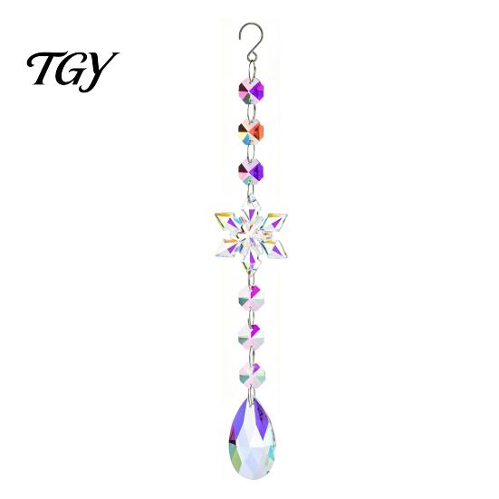 Unique Housewarming Gift for Her Faux Crystal Sun Catcher, Hanging Prism Suncatcher, Snowflake Rainbow Maker Pendant Balcony Window, Home Christmas