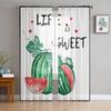 Watermelon Fruit Love Window Treatment Tulle Modern Sheer Curtains for Kitchen Living Room the Bedroom Curtains Decoration
