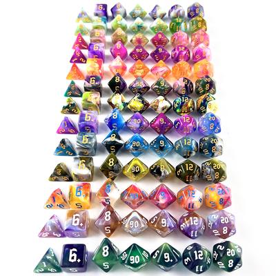 Многогранные разноцветные игровые кости, 7 шт./компл. для настольной роликовой игры Dungeons Dragons