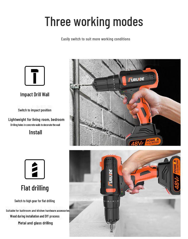 Multifunctional Electric Drill & Tool Set for Household, Electrician, and Woodworking Repairs