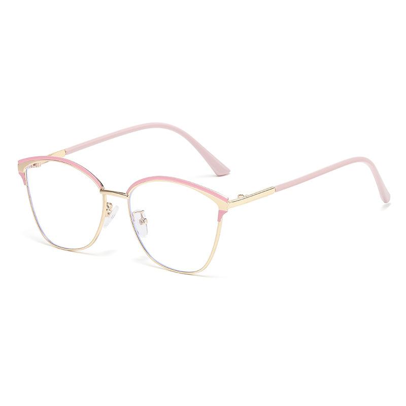 Fashion Metal-Frame Plain Glasses Women'S Ins Style High-Definition Blue-Light-Blocking Glasses Men'S Goggles Eye Protection