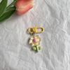 Colored Flowers Key Chain Transparent Flowers Pendant Key Ring Backpack Charms Car Decoration Bag Accessories