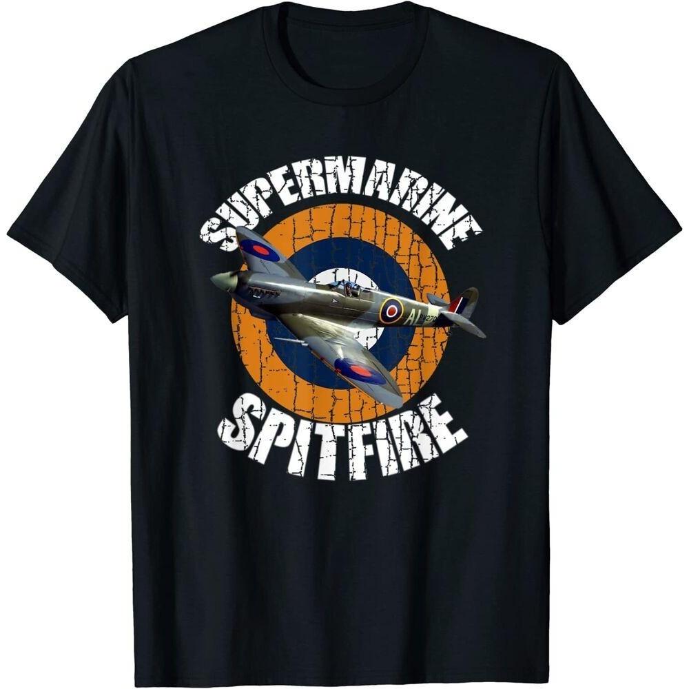 Футболка унисекс Supermarine Spitfire Raf Warbird в стиле милитари Второй мировой войны с самолетом