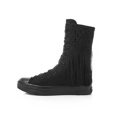 Мода 2024 года, новая весна-осень, женская обувь, повседневная обувь из парусины с высоким берцем, ботильоны, удобные ботинки на плоской подошве со шнуровкой и молнией, кроссовки 34-43