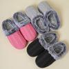 Fashion Comfort Knitted Cotton Slippers for Women Faux Fur Warm Home Plush Slippers Woman Winter Light Non Slip Cotton Slides Female