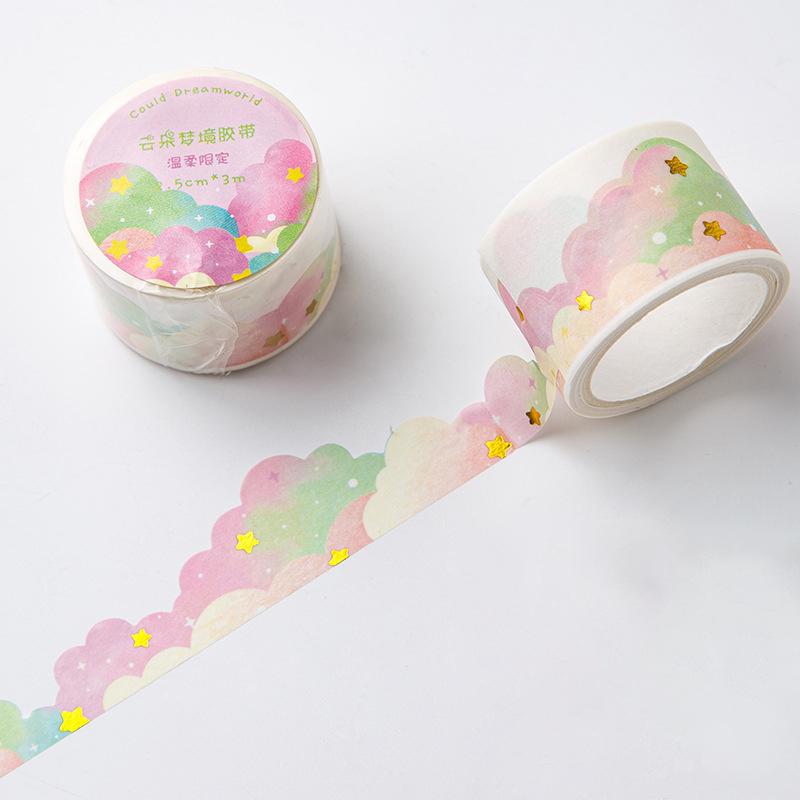 Ins Kawaii Clouds Washi Tape DIY Scrapbooking Journal Planner Diary Stickers Masking Tape Korean Candle Supplies Office Supplies