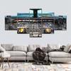 5 Panel Aircraft Cockpit Wall Art Canvas Painting Airplane Interior Scenery Poster Modern Living Room Bedroom Modular No Frame