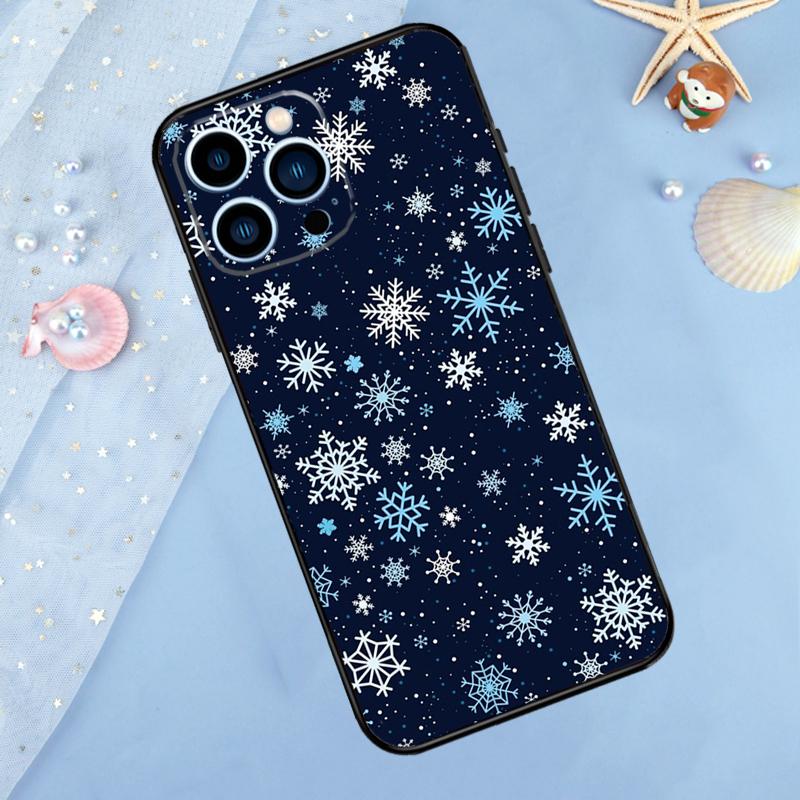 Чехол на iPhone 17 Pro Max 16 15 14 12 11 13 Pro Max Plus 12 13 Mini 16e 17 Air со снежинкой, зимний, задняя крышка