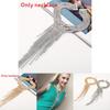 Fashionable Rhinestone Decorative Long Tassel Design Women Metal Necklace For Stylish Office And Daily Outfits
