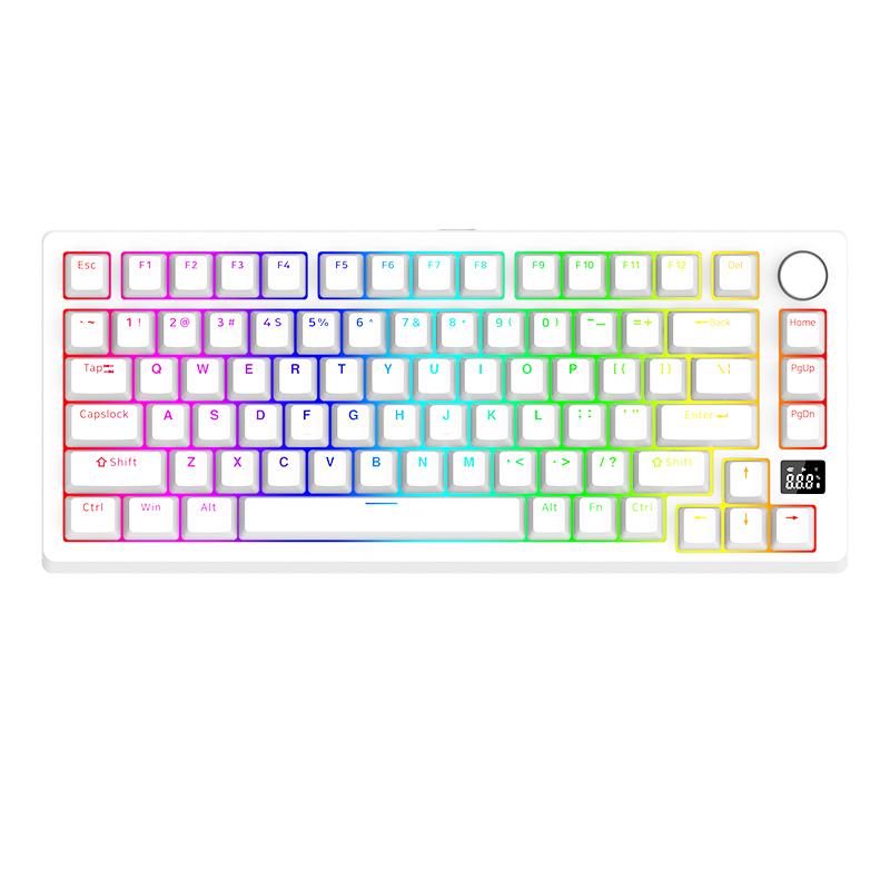 Горячая Распродажа Игровая Механическая Клавиатура 75% Раскладка RGB Клавиатура 2,4 ГГц / Беспроводная / Проводная Механическая с Дисплеем PBT Колпачки Клавиш