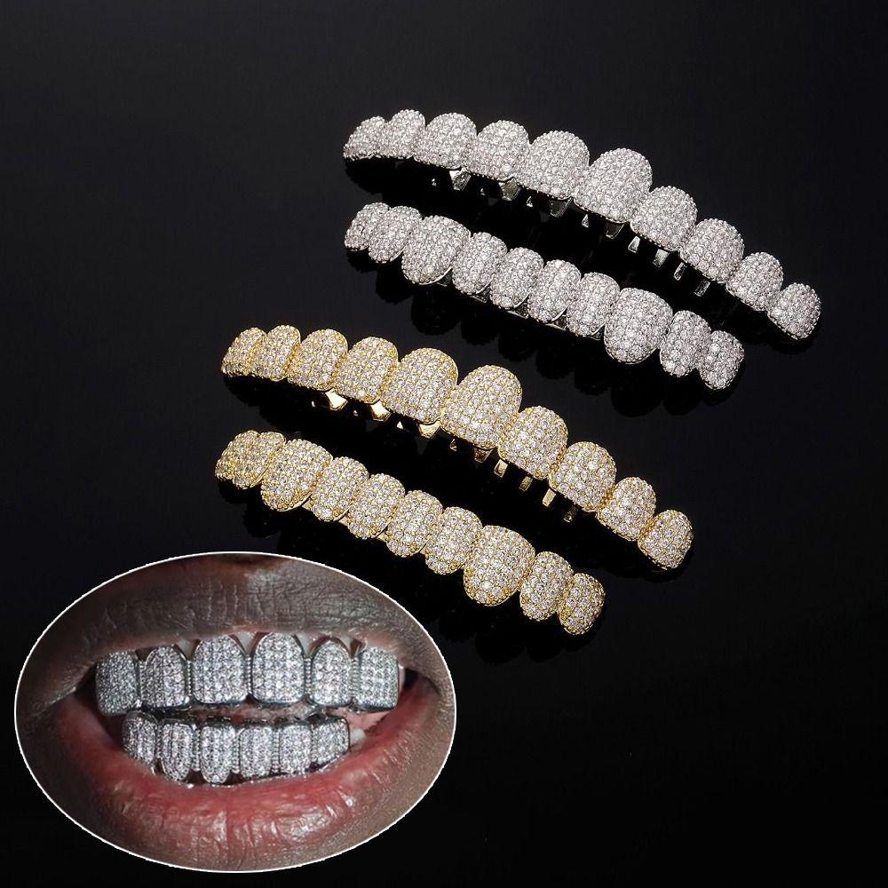 Hip Hop Teeth Grillz Set Removable Design Charm Teeth Grillz Dental Grills Tooth Caps Dental Crown