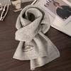 Korean version of cute puppy knitted wool scarf women's winter atmosphere versatile embroidery warm student scarf neck protection
