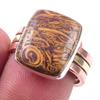 Natural Maryam Jasper Gemstone 925 Sterling Silver TwoTone Gift Ring S.7 K9P93