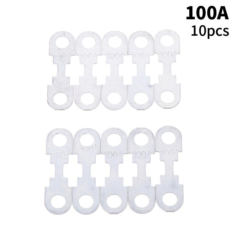 10 шт. 30A-150A 32VDC автомобильный плоский цинковый лист небольшой предохранитель лист для автомобильного предохранителя с круглым отверстием вставки предохранителя автозапчасти