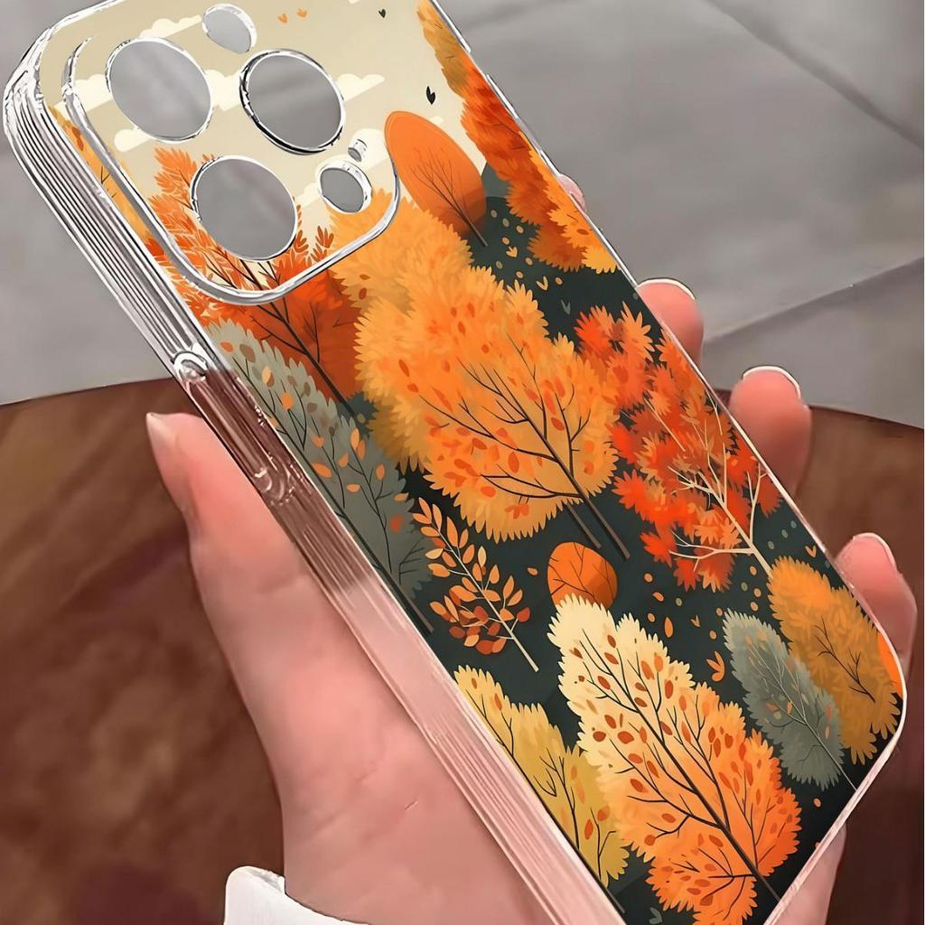 Прозрачный противоударный чехол «Осеннее дерево» для iPhone 14-17 Pro Max