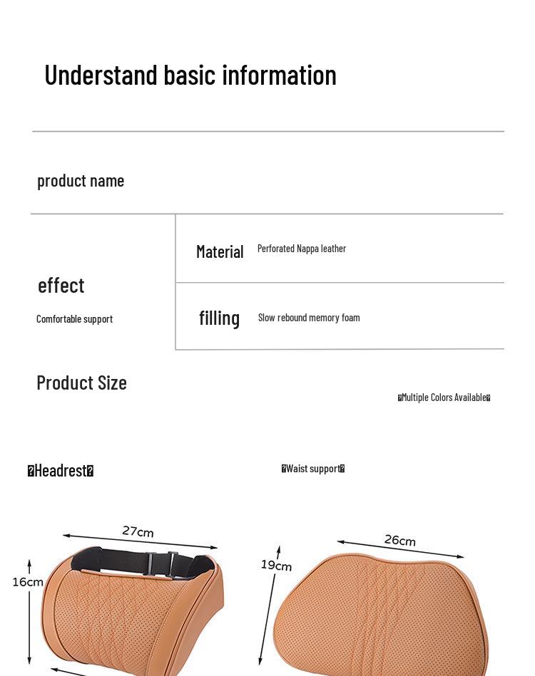 Jordani Premium Memory Foam Car Headrest & Lumbar Support Pillow