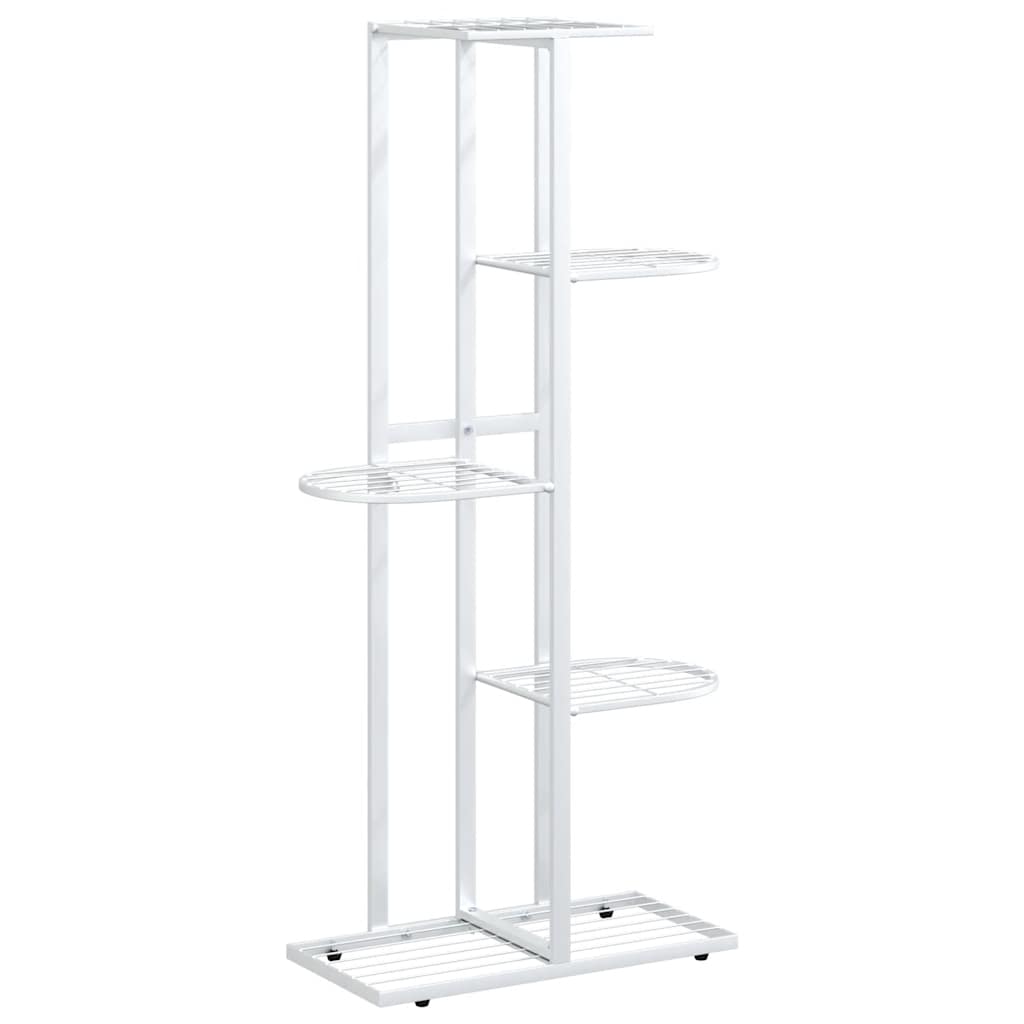 5 Tier Plant Stand 43 x 22 x 98 cm White Metal