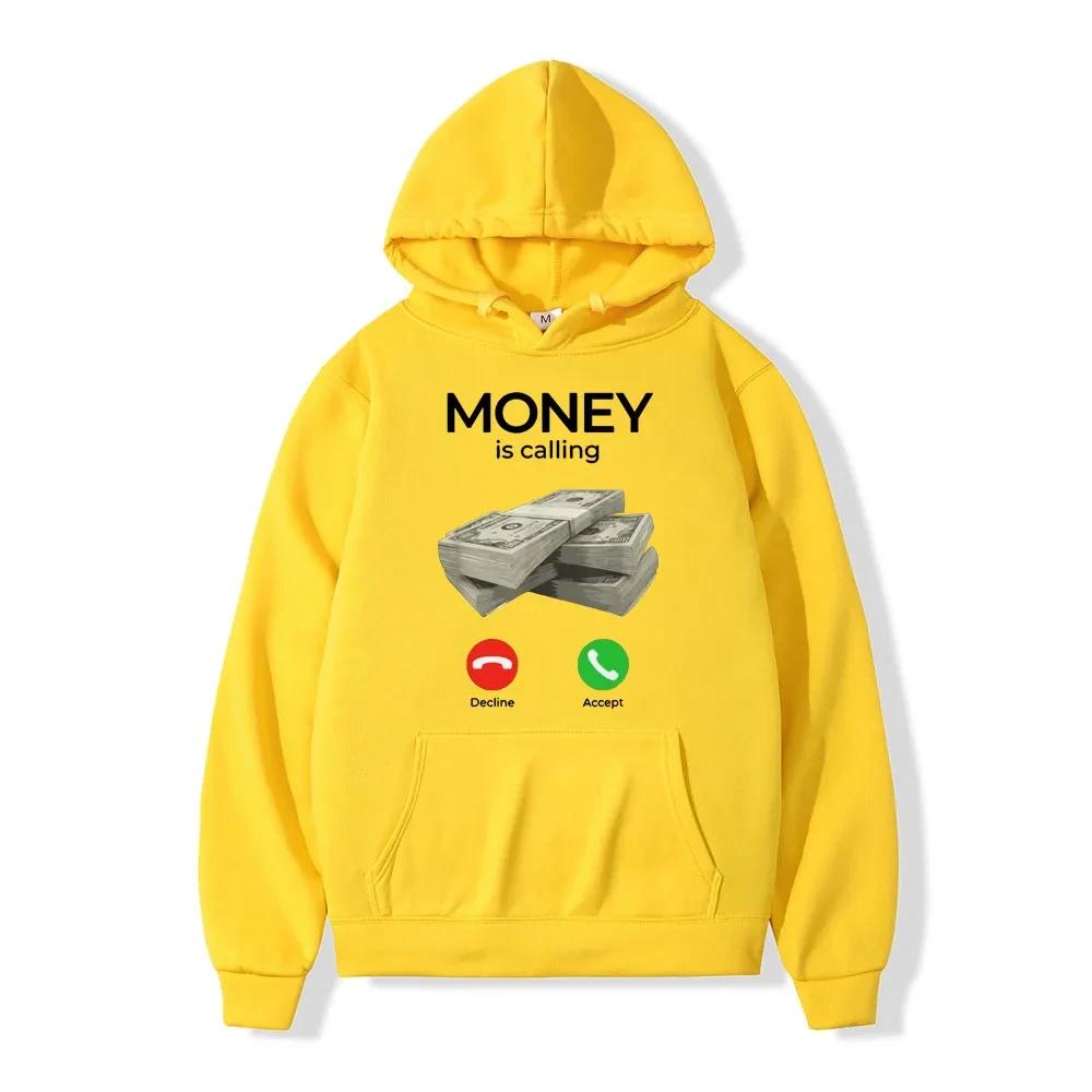 2025 Autumn/Winter Men's Hoodies Money is Summoning Printed Hoodies Women's Sportswear Fashion Street Wear Warm Hoodies