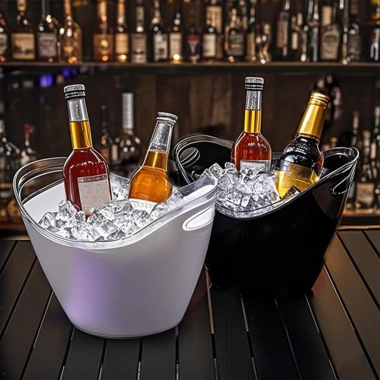 jijijing Double Layer Ice Bucket, Long-Lasting Cold Preservation, with Handles Drink for Beverage Cocktail Bar Parties