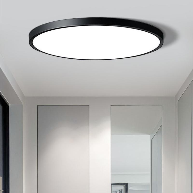 Простой ультратонкий круглый светодиодный потолочный светильник, черно-белый, для спальни, кабинета, балкона, потолочный светильник, современный домашний декор, осветительные лампы