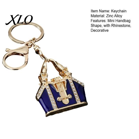 Sparkly Bag Charm Mini Handbag Keychain with Rhinestone, Zinc Alloy Pendant for Decorative Keys Handbags Backpacks, Lightweight Accessory Women