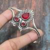 Мозамбик Гранат Драгоценный камень ручной работы Твердый браслет из стерлингового серебра 925 пробы Регулируемый