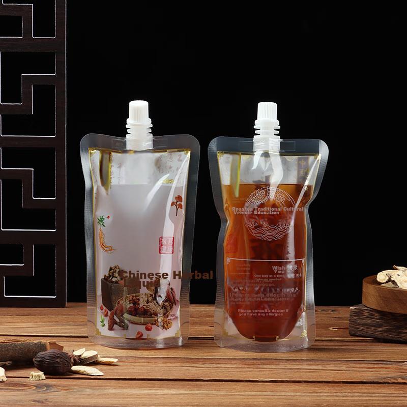 BJ  Herbal  Bags, 50 Pieces * 250ml, Decoction Bags, Disposable Herbal Tea Bags, Sealed Bags, Self-Standing Spout Bags