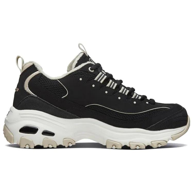 Skechers D'Lites 1.0 Fashion Running Shoes Black / Grey / Brown Women's (Unisex) Chunky Sneakers 66666254 BKTP