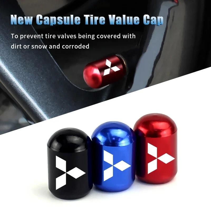 zjdf10 Alloy Car Tire Valve Caps Wheel Protection Cover for Mitsubishi Ralliart Lancer ASX Colt Pajero Outlander Eclipse Delica Grandis
