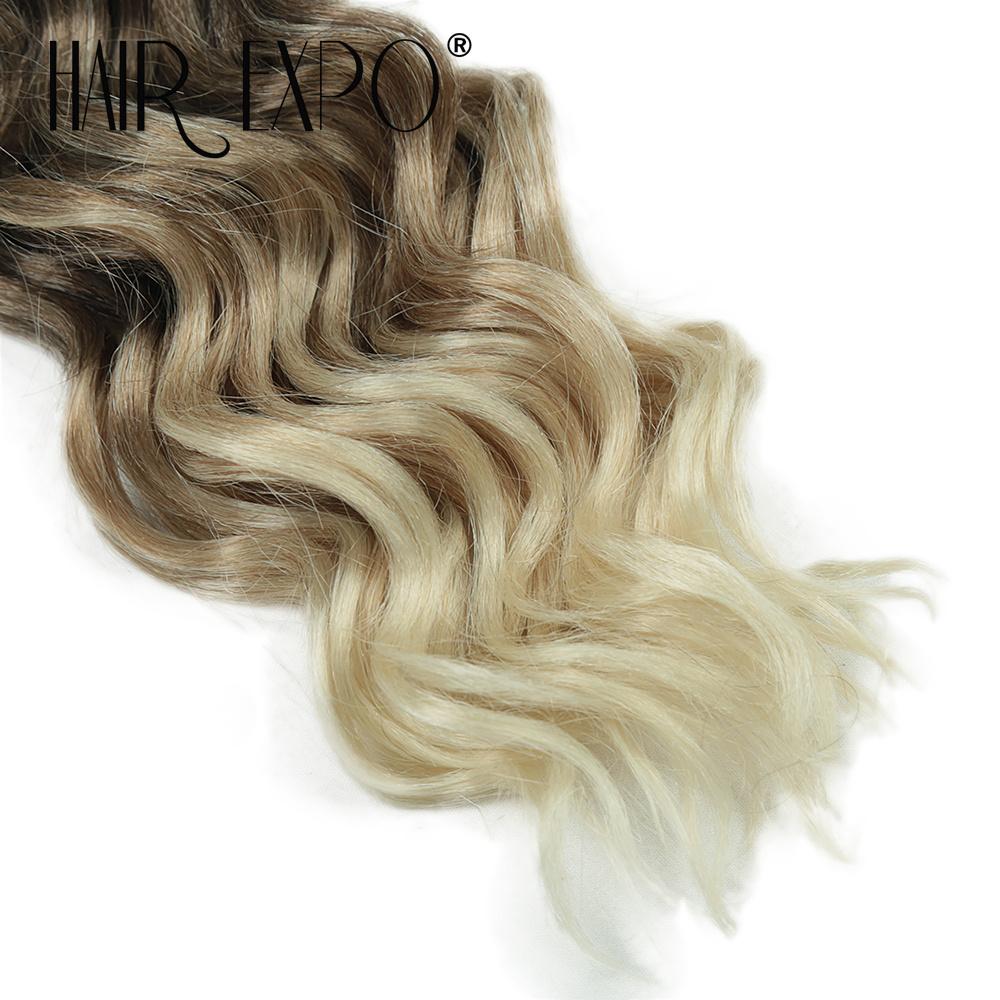 12Inch Deep Wave Twist Crochet Hair Synthetic Ocean Wave Braiding Hair Extensions 4PCS Ombre Afro Curls Blonde Brown Braids Hair