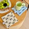 Korean Bow Cotton Double-Sided Thickened Fabric Coaster Key Storage Jewellery Mat with Sweet Drawstring Portable Accessories