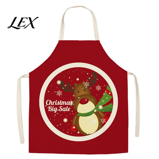Family Gathering Culinary Outfit Christmas Apron, Santa Claus/Elk/Gingerbread Man/Snowman Print Cooking Bib, Waterproof Holiday Bib Non-woven Fabric,