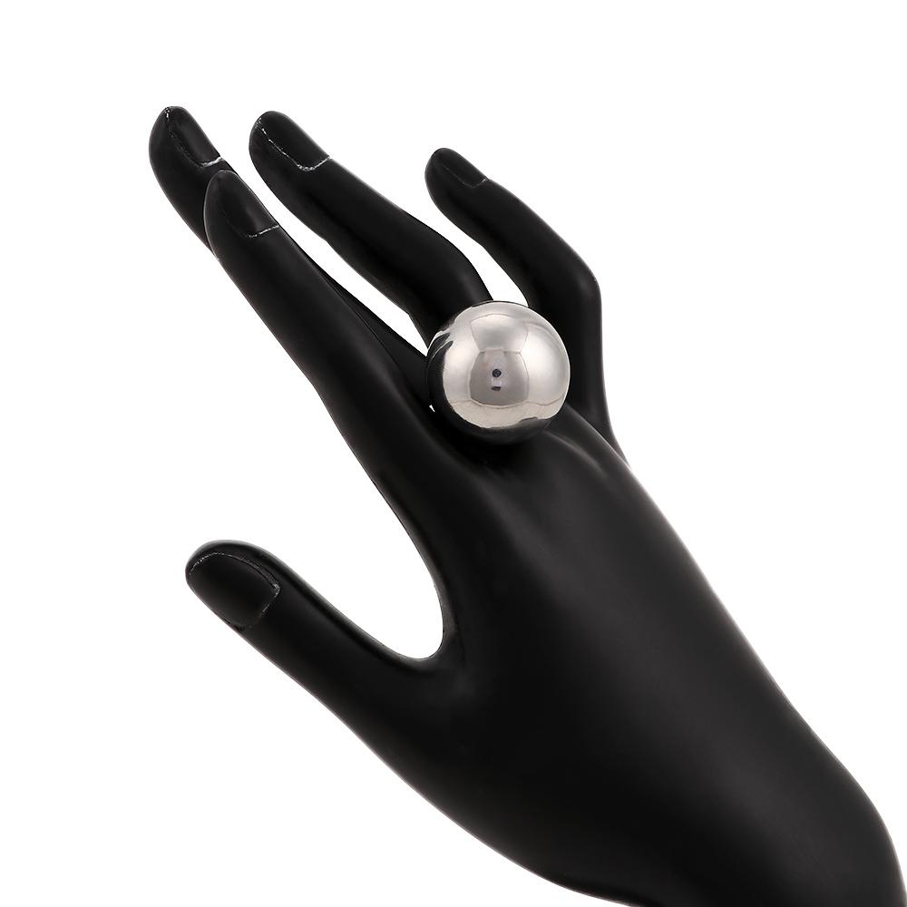 Прекрасные серебряные регулируемые украшения с открытием Модные женские кольца с большими металлическими шариками Женские