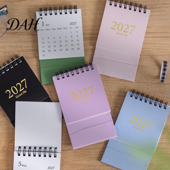 Small Daily Appointment Book 2027-2028 Mini Standing Flip Desk Calendar, 18 Month Desktop Planner from Jan. Office 2027 to Jun. 2028, Pocket