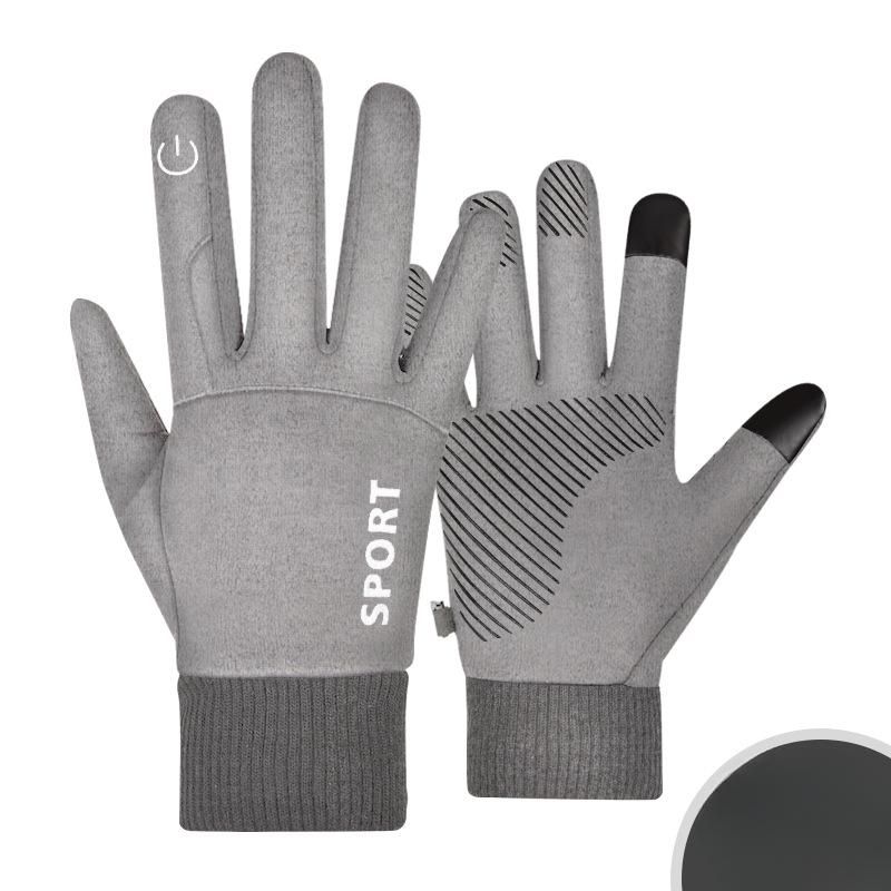 Outdoor Cycling Warm Gloves for Winter Men and Women Long Finger Sports Plus Velvet Cold Proof Mountaineering and Skiing Touch Screen Gloves