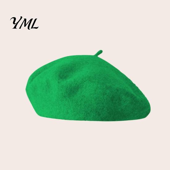 Solid Color Wool Hat Women French Beret Hat, Blend Artist Retro Style Painter Cap Cap, Cozy for Autumn Winter Vintage