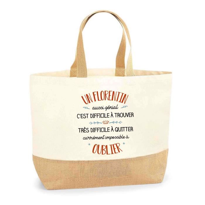 Sac Jute Un Florentin aussi génial Cabas de Plage Homme Métier