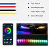 2 шт. RGB автомобильные светодиодные дневные ходовые огни полосы водонепроницаемые красочные с струящейся желтой декоративной фарой указатель поворота 12 В