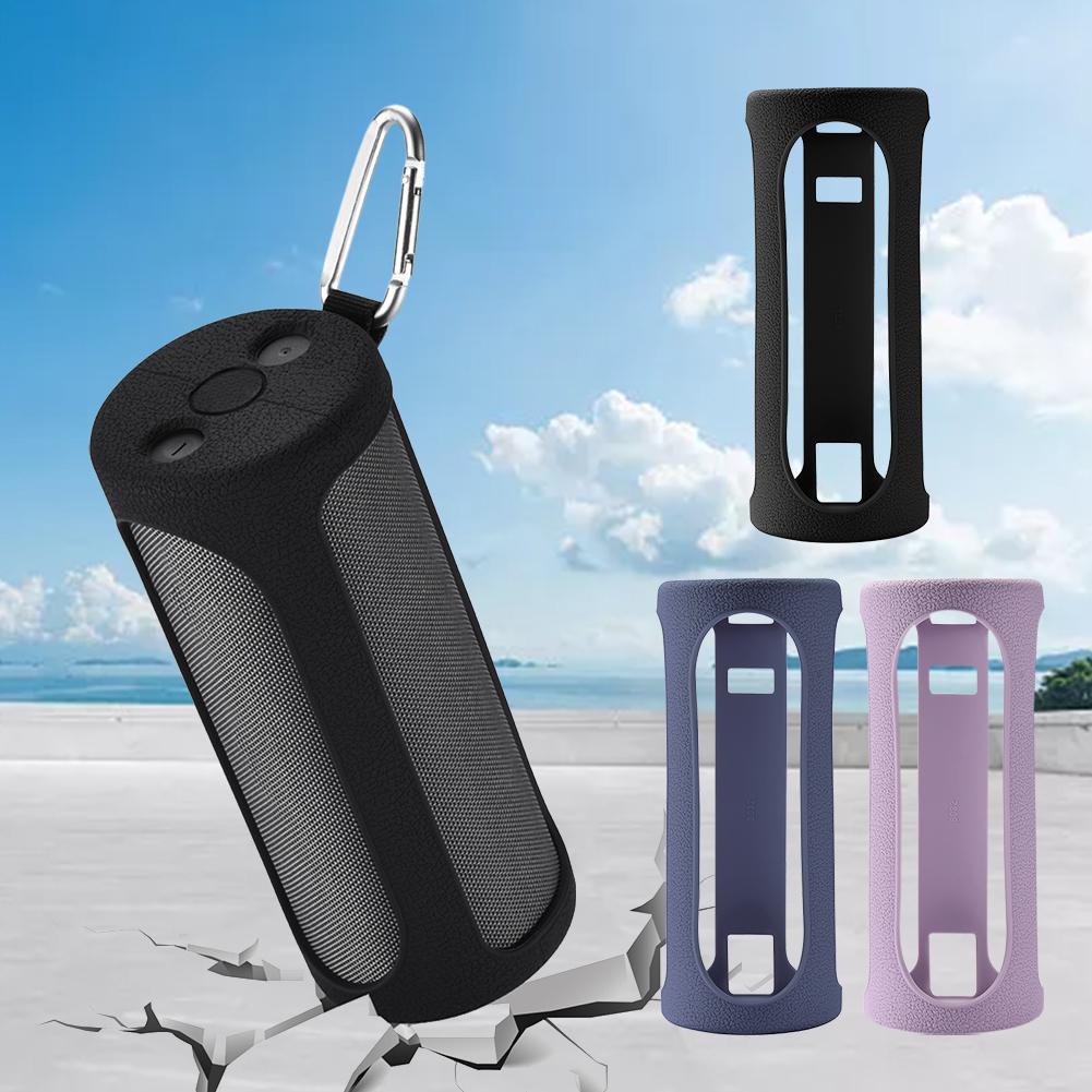 Silicone Case Carrying Case with Carabiner Shockproof Anti-Scratch Soft Skin Sleeve for Ears BOOM 4 Speaker